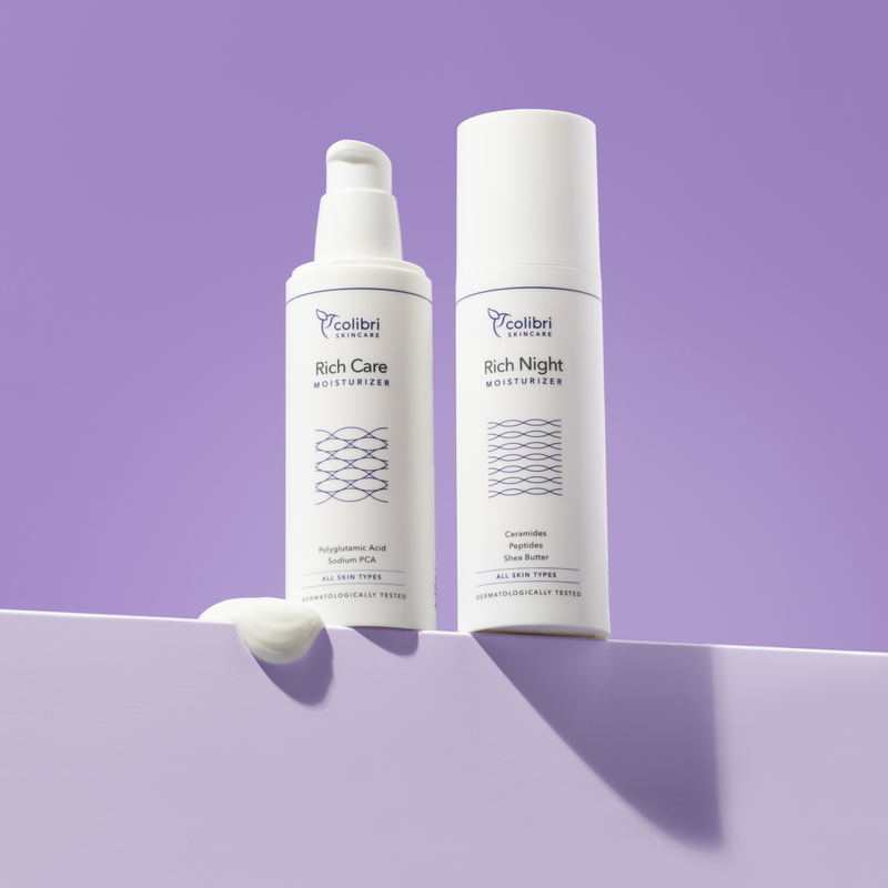Rich Care Set, Tages- und Nachtpflege mit Texturprobe